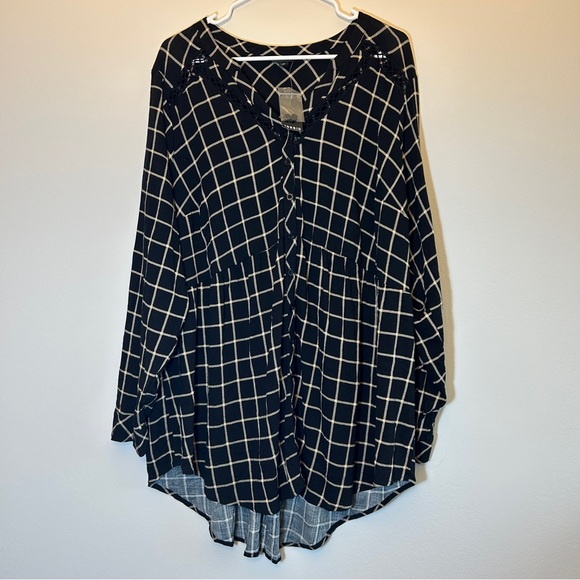 NWT Torrid Emma Babydoll Rayon Slub Lace Trim Tunic Top Size 3 - Picture 2 of 7